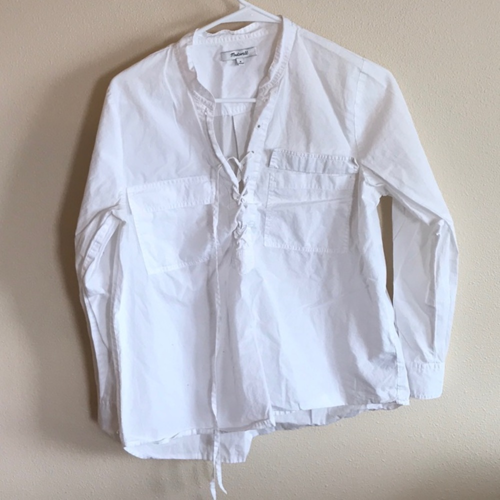 Madewell terrace lace up shirt